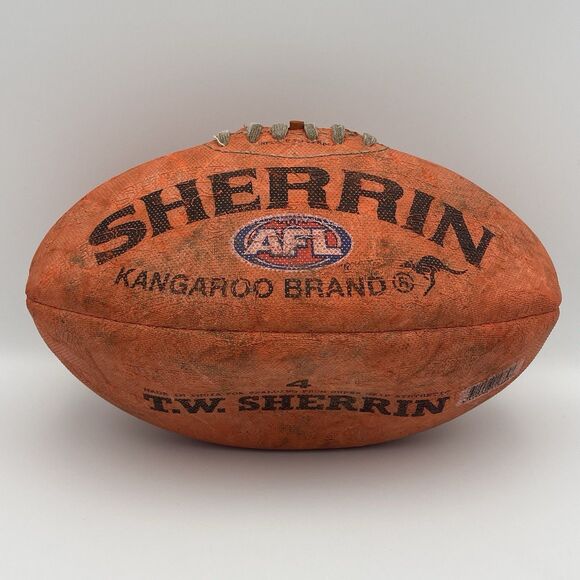 Vintage SHERRIN AFL Genuine Australian Leather Football Kangaroo Brand Size 4 - Picture 2 of 16